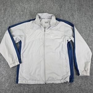 Nike Jacket Mens Medium Gray Blue Full Zip Windbreaker Track Athletic Sport
